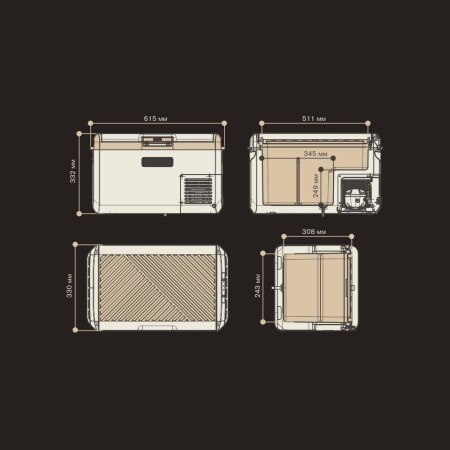 Компрессорный автохолодильник Meyvel AF-M20 (Black) 12/24V
